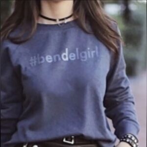 Henri Bendel Glitter #bendelgirl Blue Sweatshirt